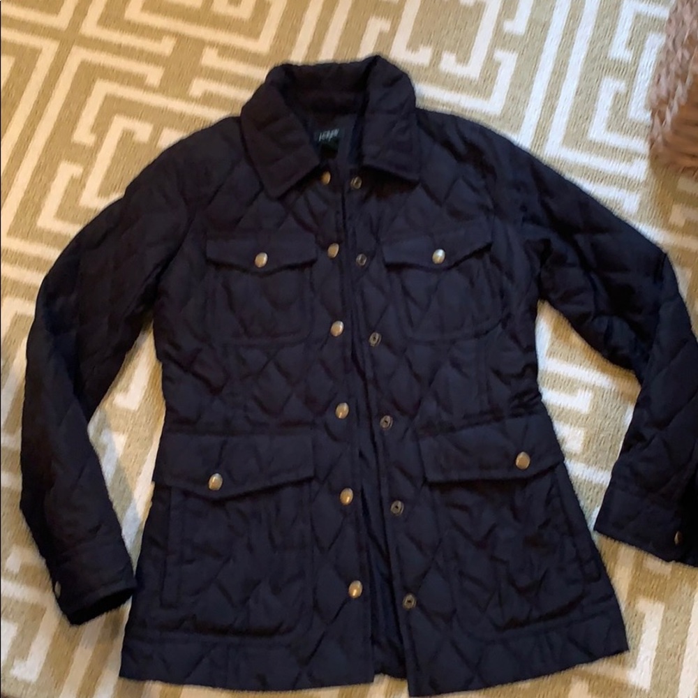 Jcrew quilted black jacket size xs